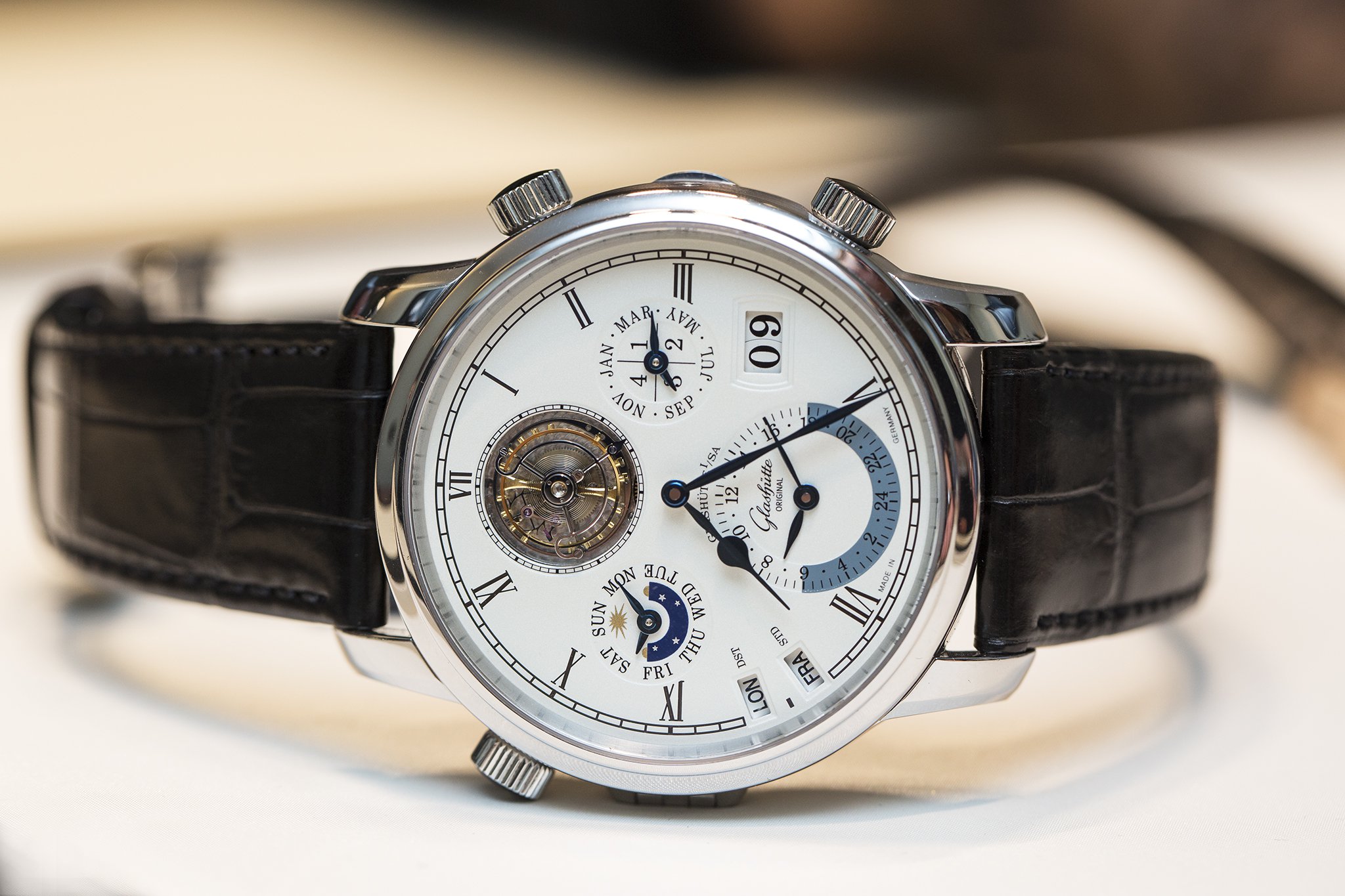 Glashütte Original Cosmopolite Tourbillon watch replica in platinum)