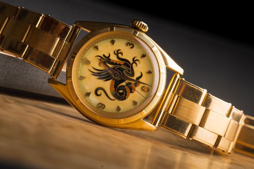 Rolex “The Dragon” watch with hand-painted dragon dial