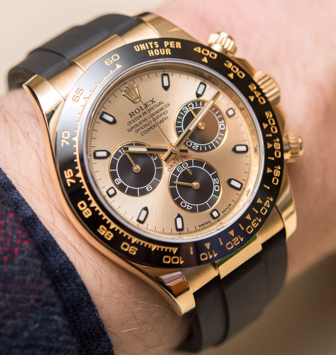 Rolex Cosmograph Daytona Watches In Gold With Oysterflex Rubber Strap & Ceramic Bezel Hands-On Hands-On 