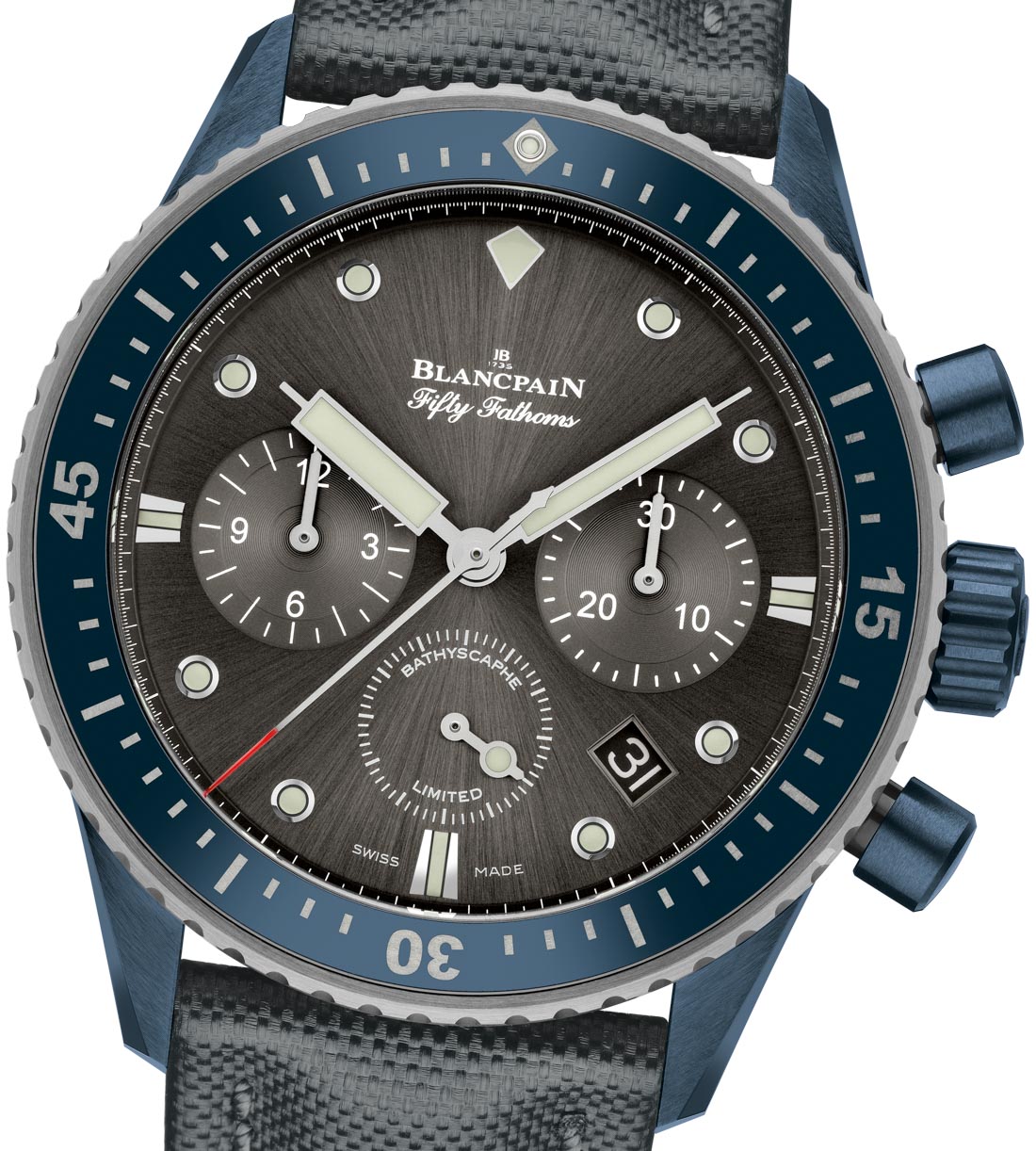 Blancpain Fifty Fathoms Bathyscaphe Flyback Chronograph Ocean Commitment II Watch Now In Blue Ceramic Case Watch Releases 